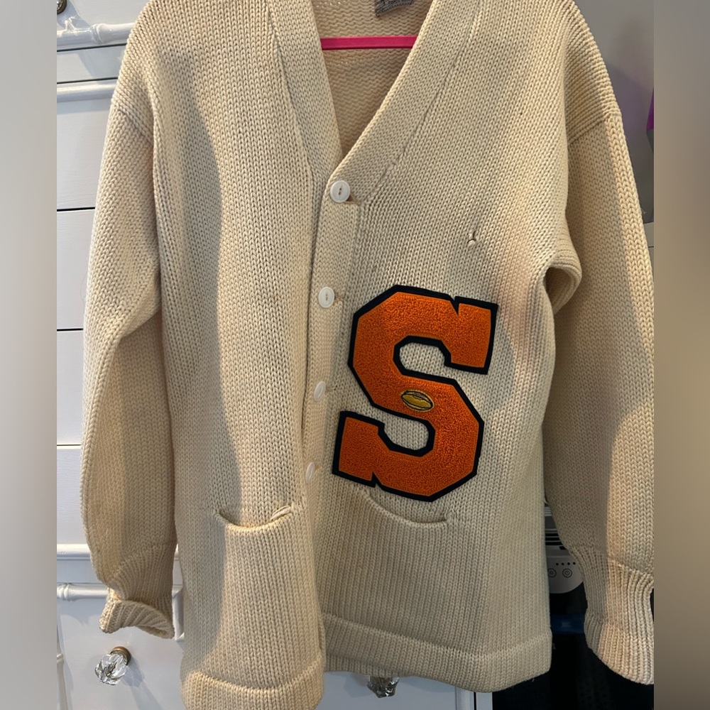 Oversized vintage unisex Syracuse letterman cardigan